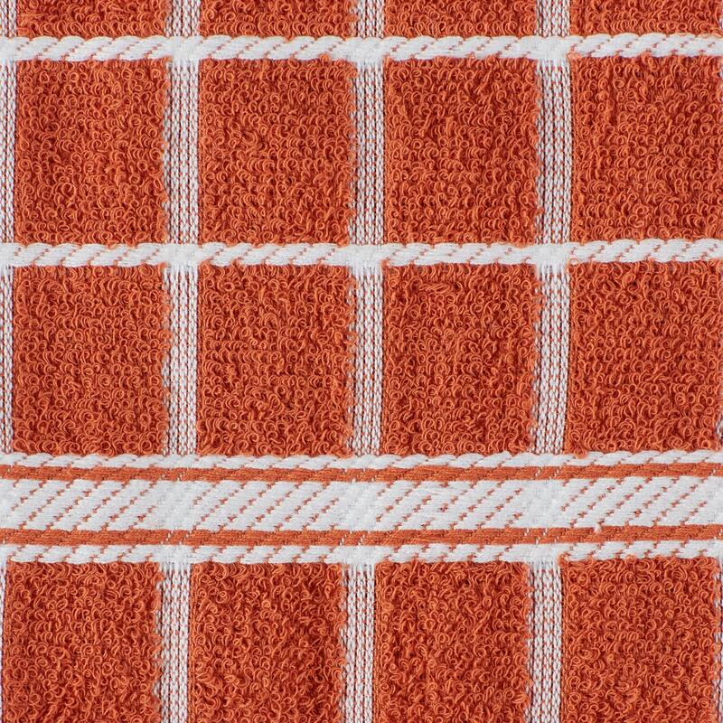 DII Solid Honey Gold Windowpane Terry Dishtowel 4 Piece