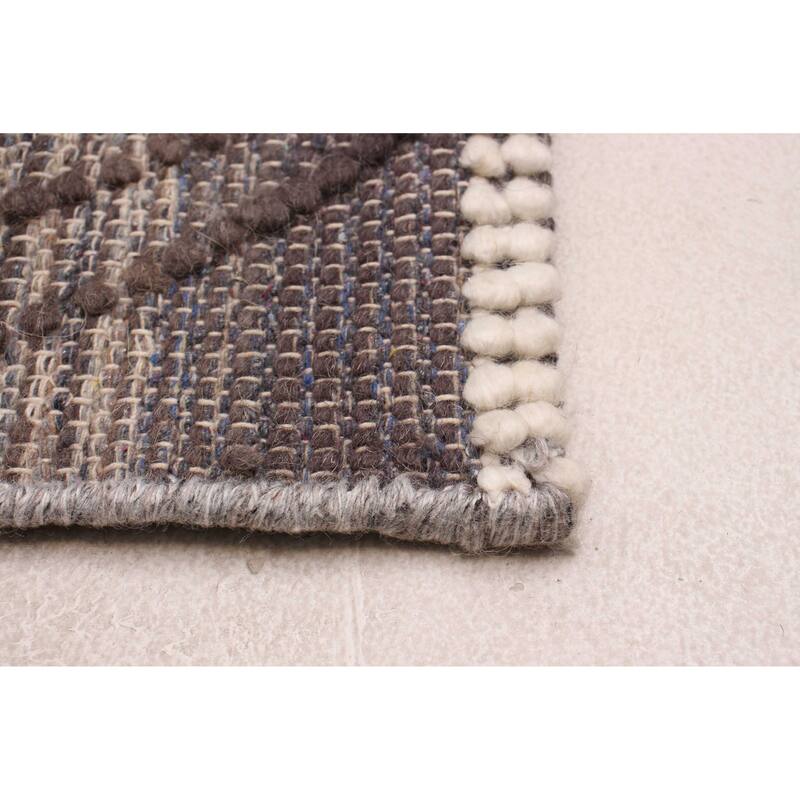 ECARPETGALLERY Braid weave Sienna Brown Wool Rug - 2'7 x 10'0