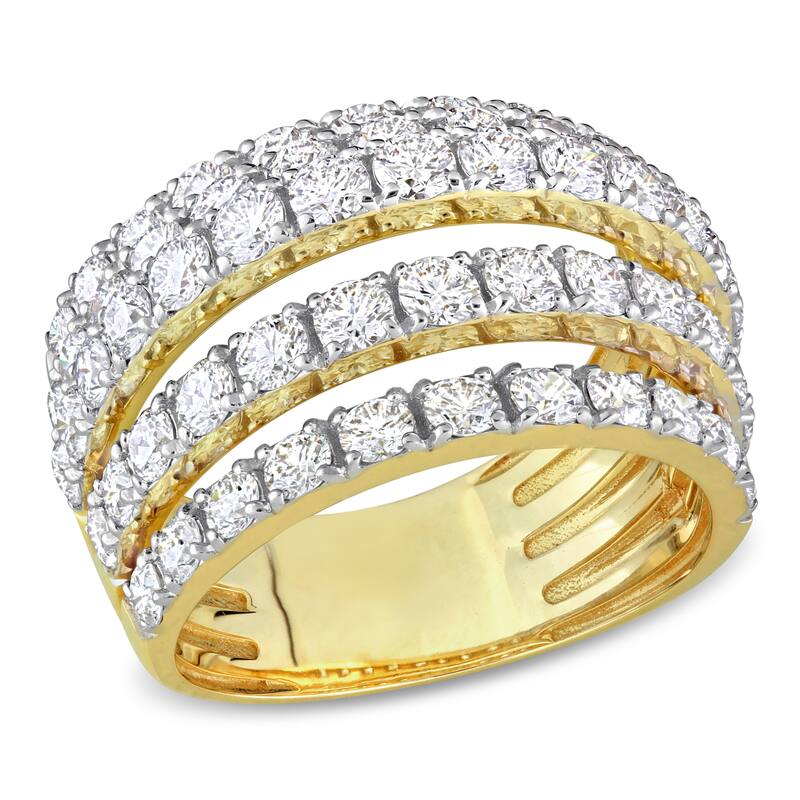 Miadora 3 1/10ct TDW Diamond Coil Cluster Ring in 14k Yellow Gold