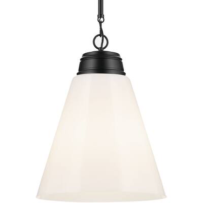 Kichler 52662 Marsailli 16" Wide Pendant with Glossy White Opal Glass