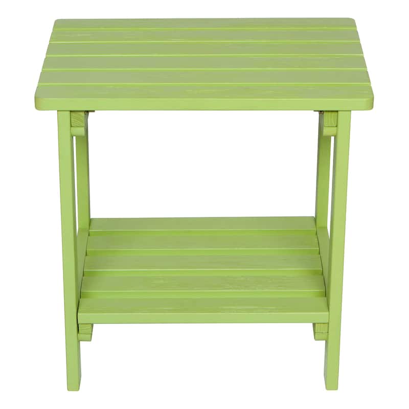 Laguna Adirondack Weather-Resistant 19.75" Wood 2 Tier Side Table by Porch & Den