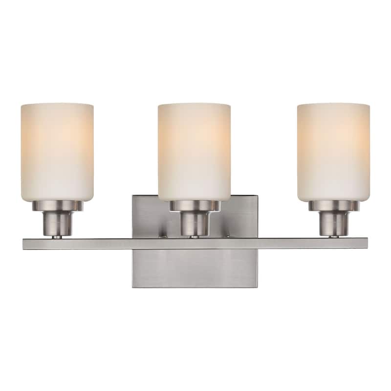 3-Light Bathroom Light Fixtures Brushed Brass 6-Light Bathroom Vanity Light, Bathroom Lights Over Mirror with Milky Glass Shade