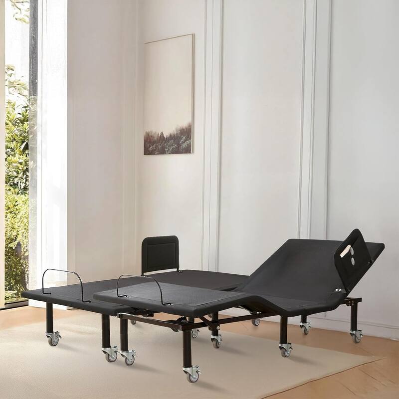 FlexCare Adjustable Bed Frame with Bed Rails – Wireless Remote Zero Gravity Electric Bed - Split King