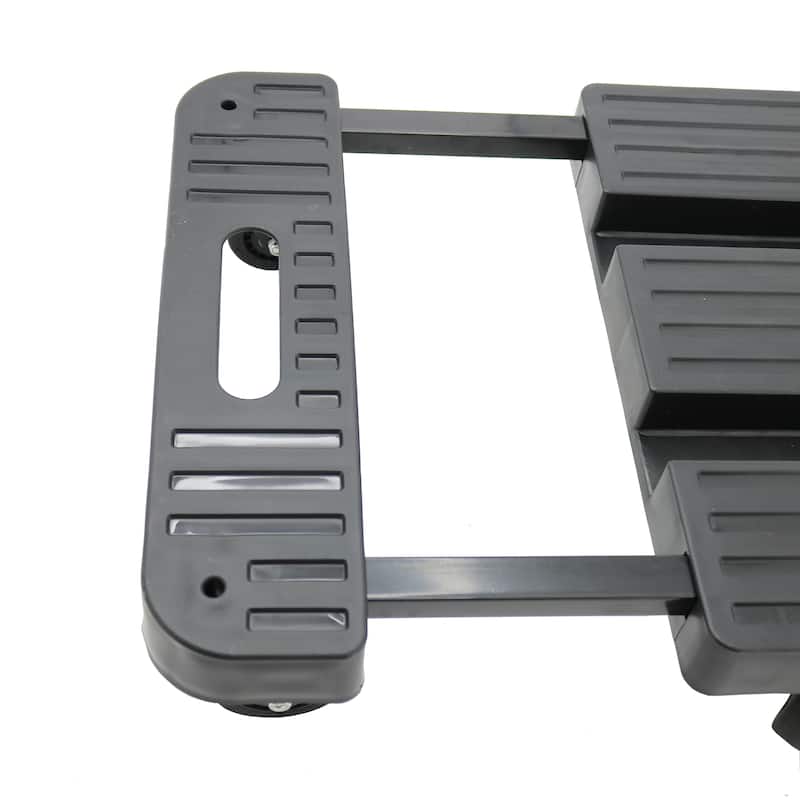 Jiallo Heavy Duty Foldable Utility Dolly Platform Crate with 6 omnidirectional wheels & Telescopic Handle (Black Color)