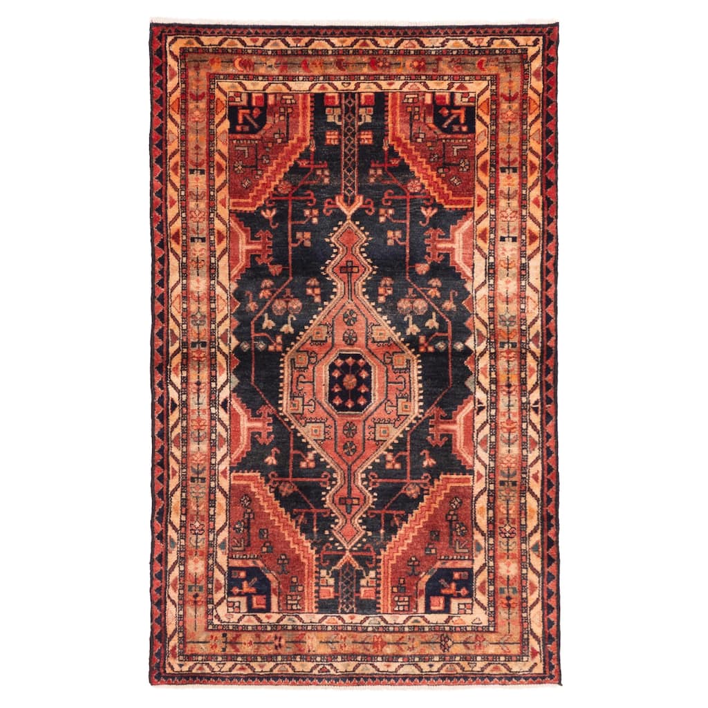 ECARPETGALLERY Hand-knotted Andelz Dark Navy Wool Rug - 3'8 x 6'2