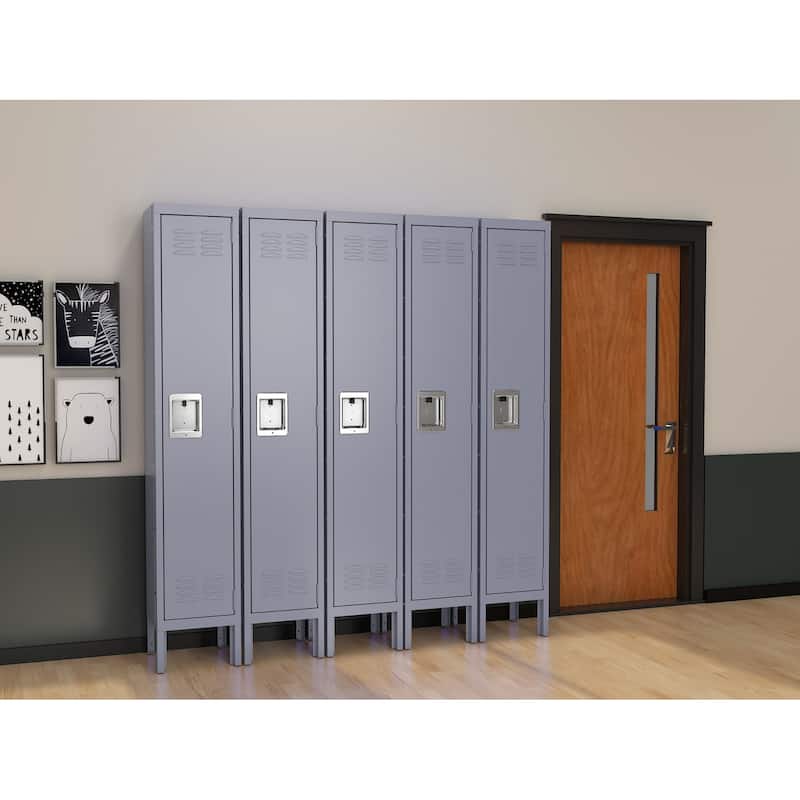 Metal Locker 1 Doors - N/A - Grey