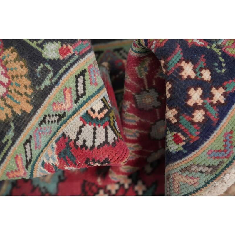 Hand Knotted Oriental 100% Wool Carpet Traditional Floral Pink Tabriz Area Rug - 5' 8'' X 4' 8''