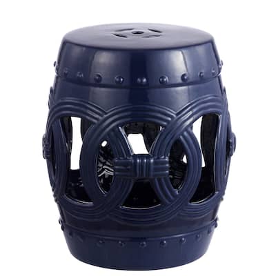 Lucky Coins 16" Chinese Ceramic Drum Garden Stool