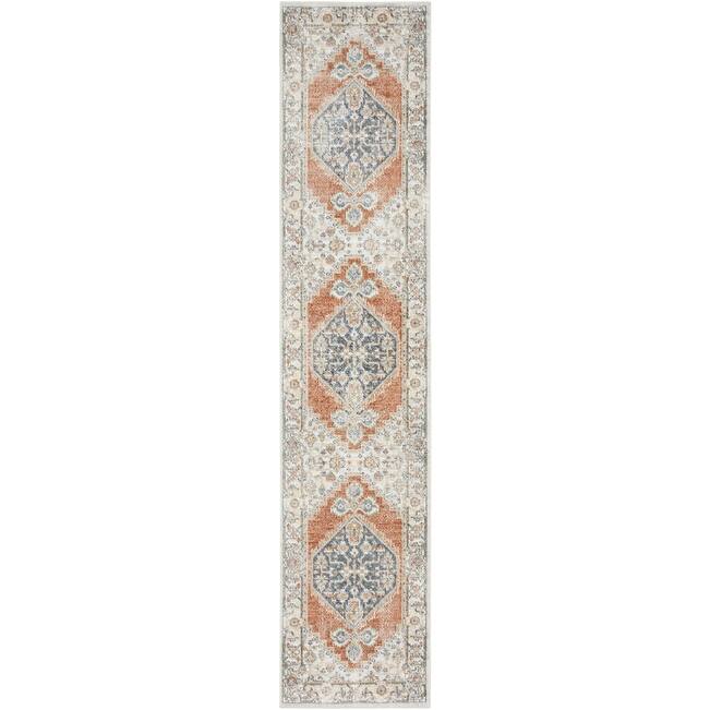 Nourison Astra Machine Washable Distressed Area Rug - 10' Runner - Grey/Multi
