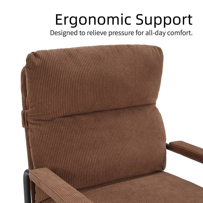 Modern Accent Chair with Removable Cushion, Wood Armrests, Living Room