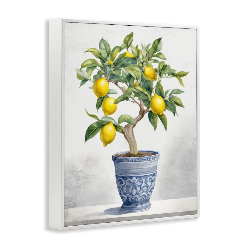 Stupell Traditional Potted Lemon Tree Framed Giclee Art Design By Kim Allen