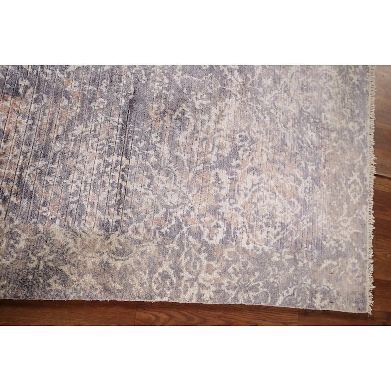 All-Over Abstract Oriental Accent Rug Handmade Wool Carpet - 2'8" x 4'9"