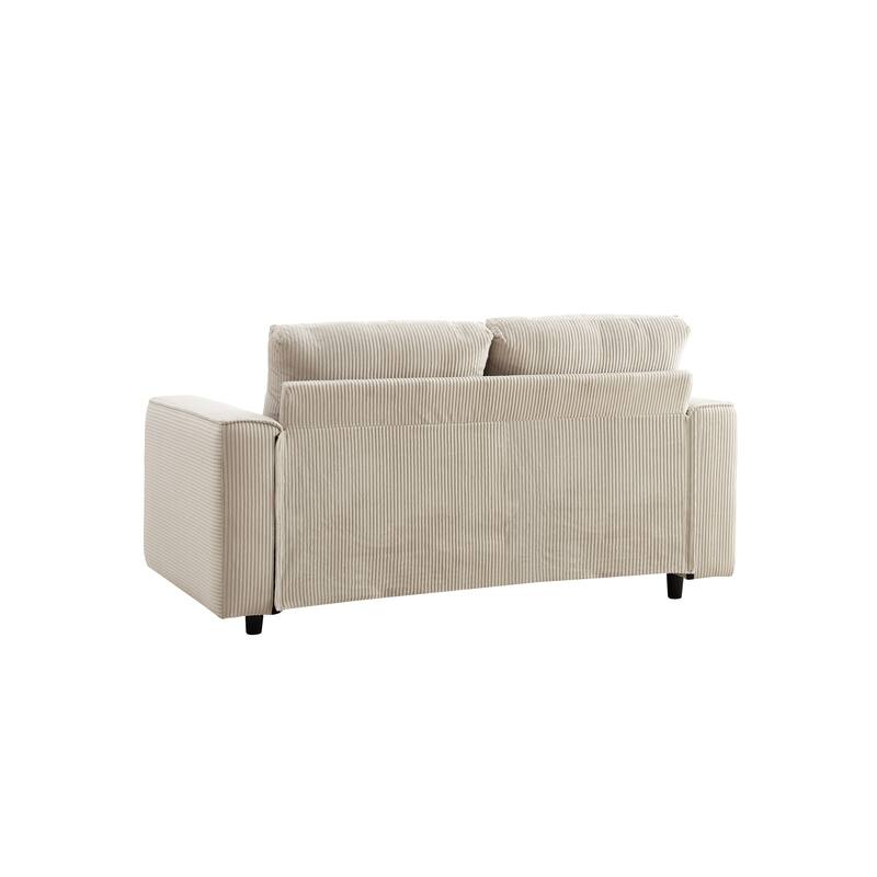 Modern Contemporary Upholstered Corduroy Plush Tufted Loveseat