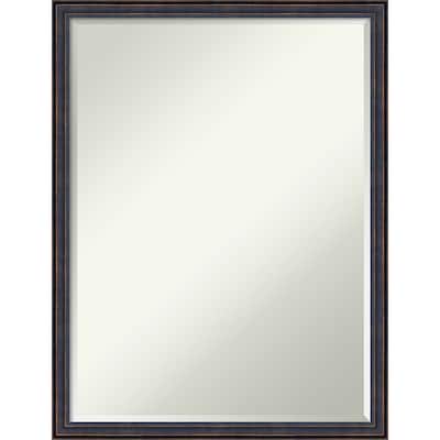 Petite Bevel Wood Bathroom Wall Mirror - Dark Bronze Scoop Frame - Dark Bronze Scoop - 20 x 26 in