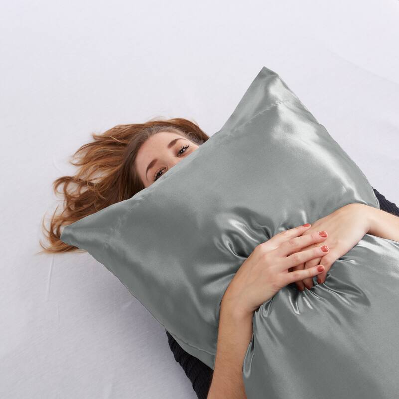 Great Bay Home 2-Pack Sateen Silk Pillowcase