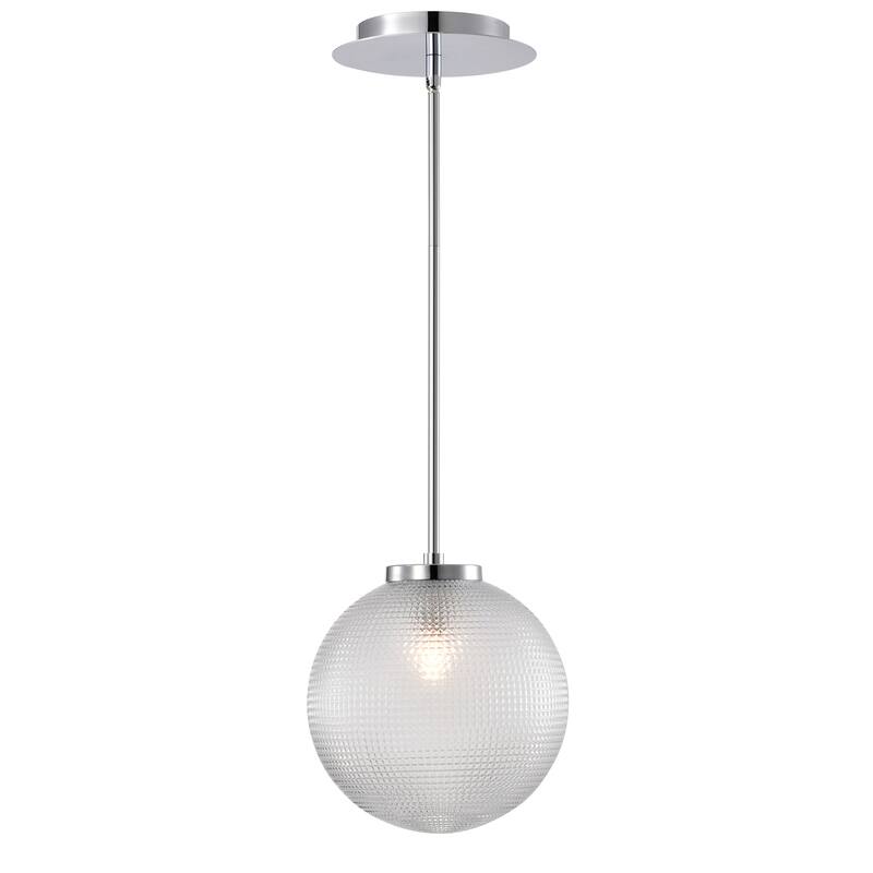 Sokix Frosted Pyramidical Glass Globe Pendant Ceiling Lamp Downrod - Chrome