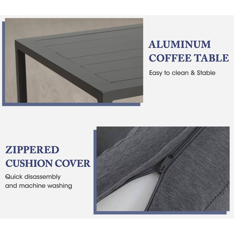 Royalcraft 6 pcs Aluminum Outdoor Patio Conversation Set