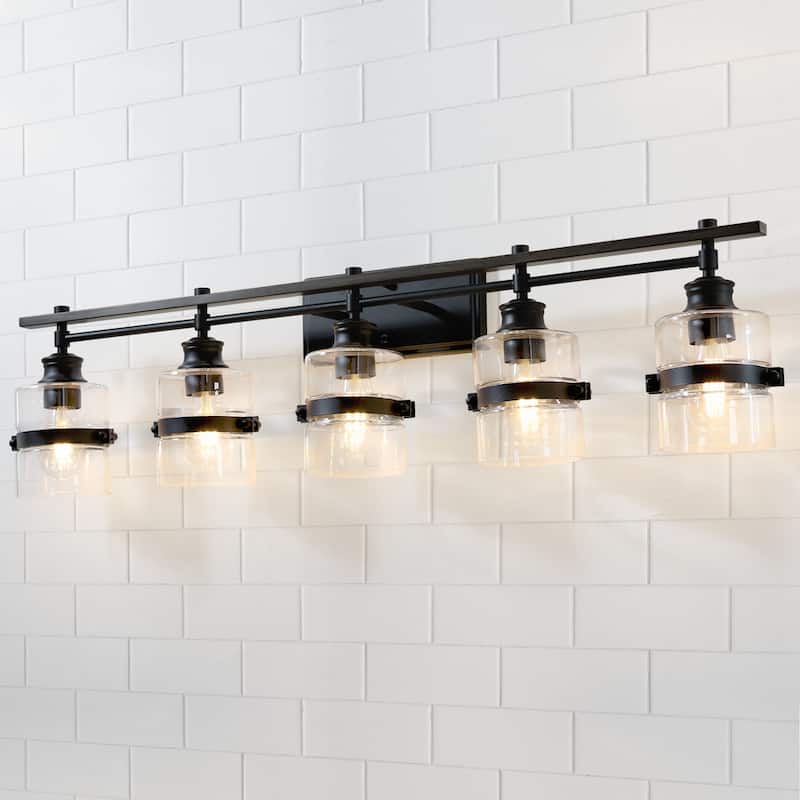 ExBrite 3-lights Bathroom Dimmable Black Vanity Lights Modern Wall Sconce Lighting