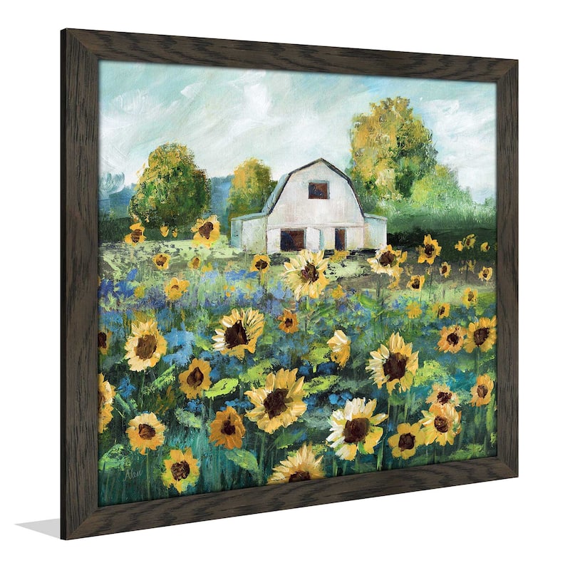 "Sunflower Barn" by Nan Print on Acrylic