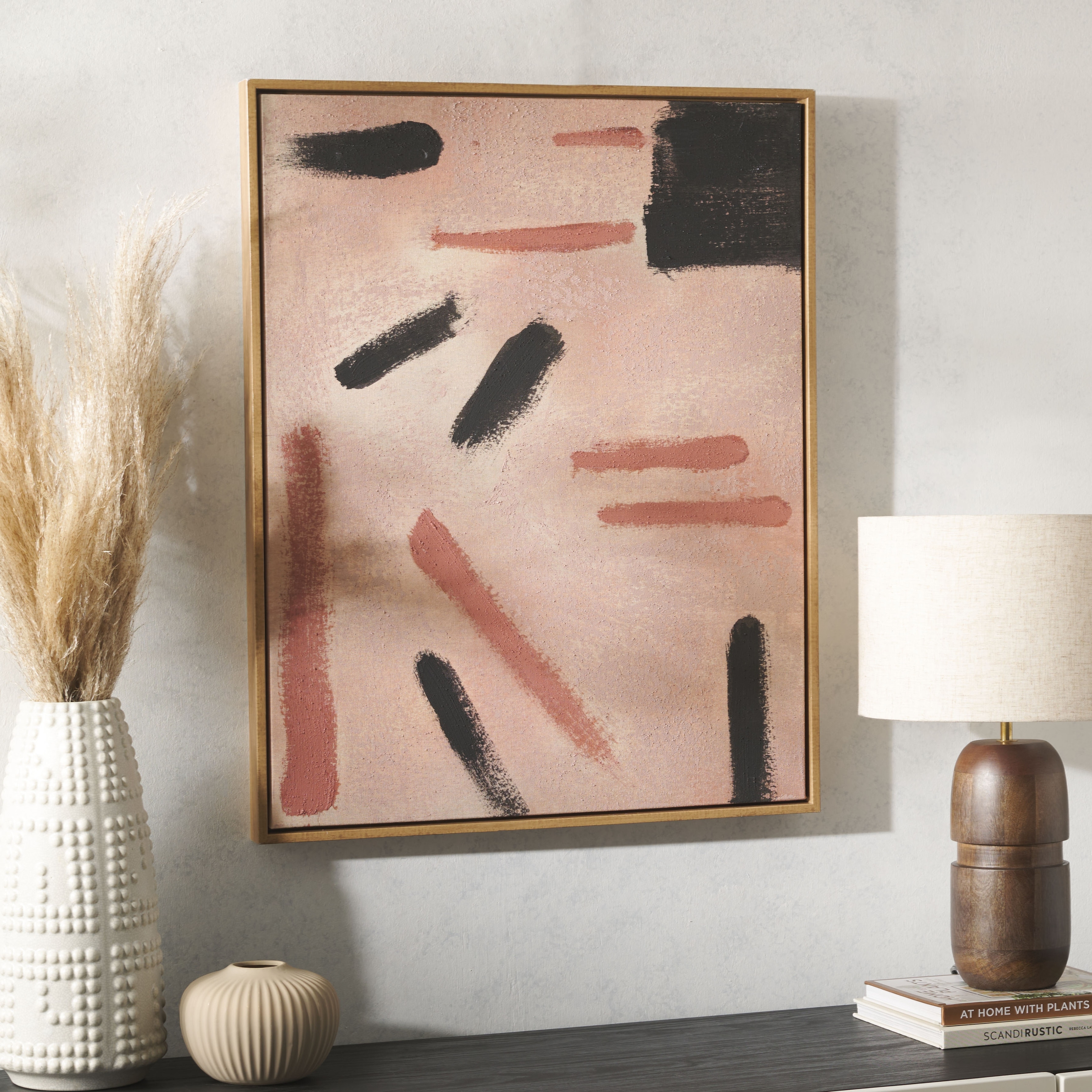 SAFAVIEH 30 x 24 Inch W x H Framed Terracotta Linen Wall Tapestry - 28.9