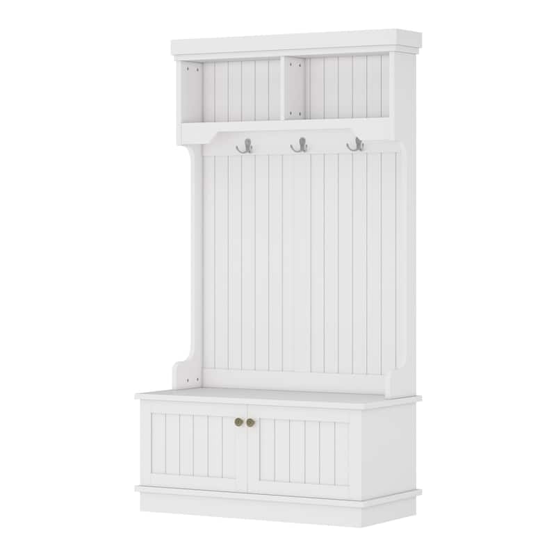 Hall Tree with Storage Shoe Bench for Entryway and Hallway, 4-in-1 Design Coat Racks with Hooks for Living Room