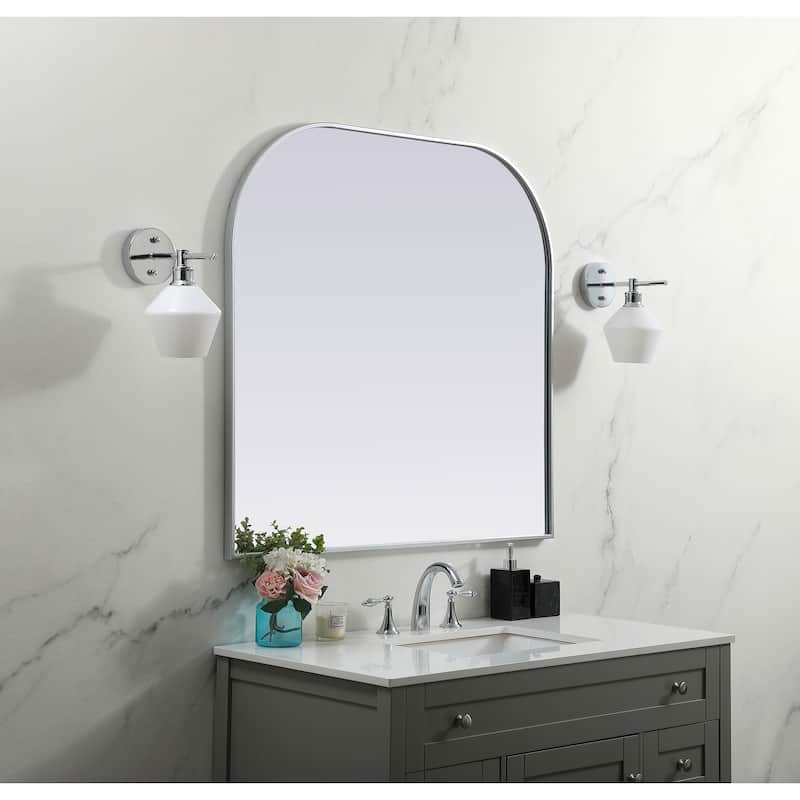 Indigo Home Metal Frame Arch Mirror 40x38 Inch