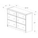 100% Solid Wood 6-drawer Double Dresser by Palace Imports