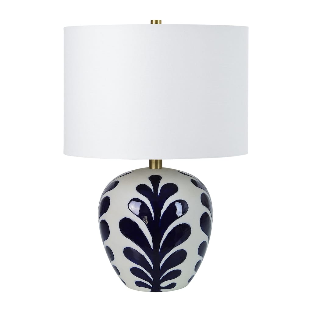 Renwil Darina 19.25" Length Table Lamp, Off-White and Navy