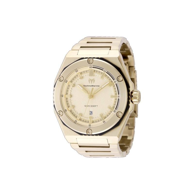 Technomarine Men's TM-416076 CORAL Quartz 3 Hand Gold Dial Watch