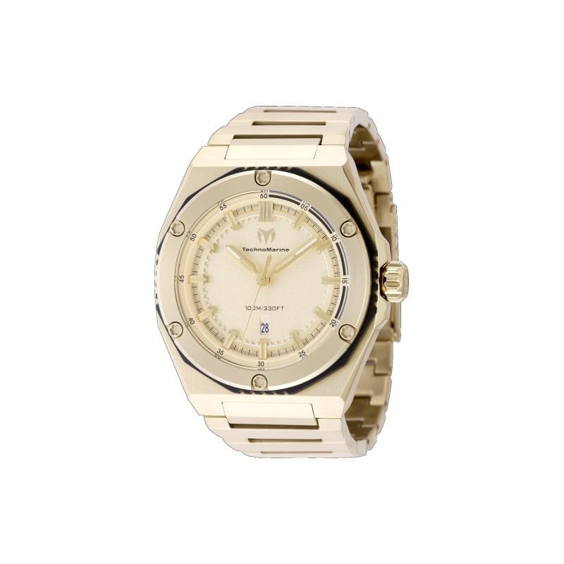 Technomarine Men's TM-416076 CORAL Quartz 3 Hand Gold Dial Watch