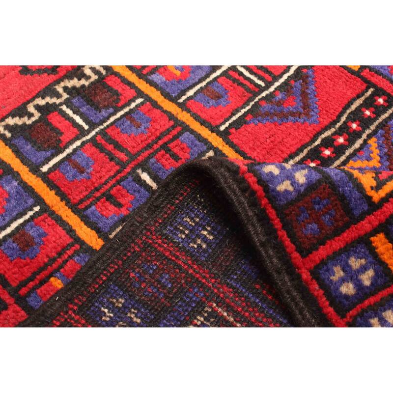 ECARPETGALLERY Hand-knotted Teimani Red Wool Rug - 2'10 x 4'5