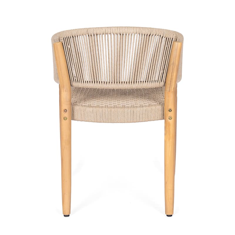 Christopher Knight Home - Valterra Modern Acacia Wood 9-Piece Dining Set with Rope Woven Chairs