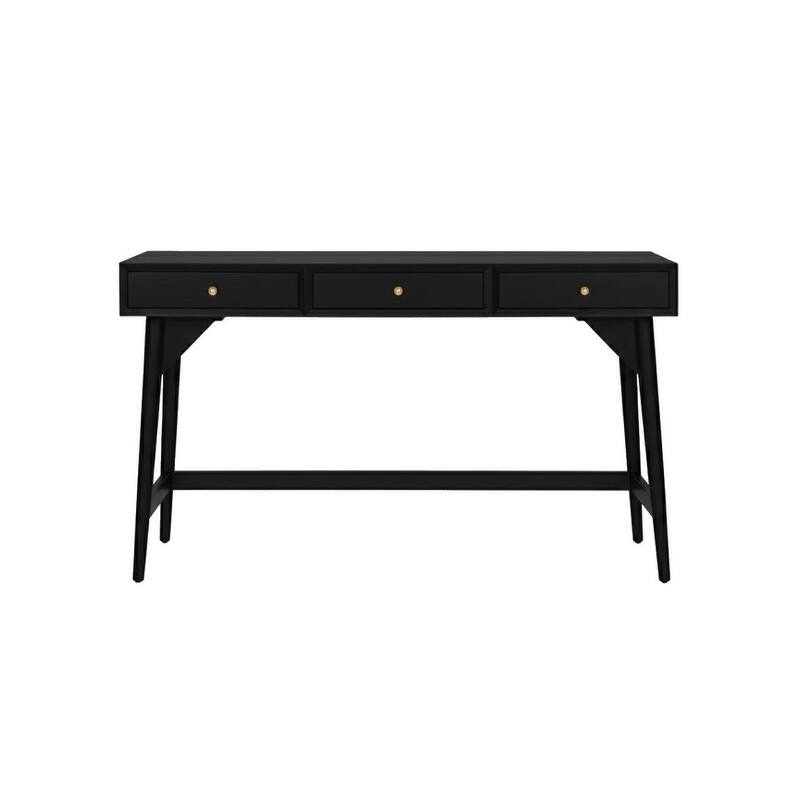 Alpine Furniture Flynn 3 Drawer Large Desk in Black