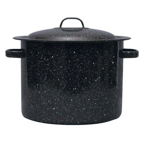 Granite Ware Speckled Black Stock Pot - 12 Qt