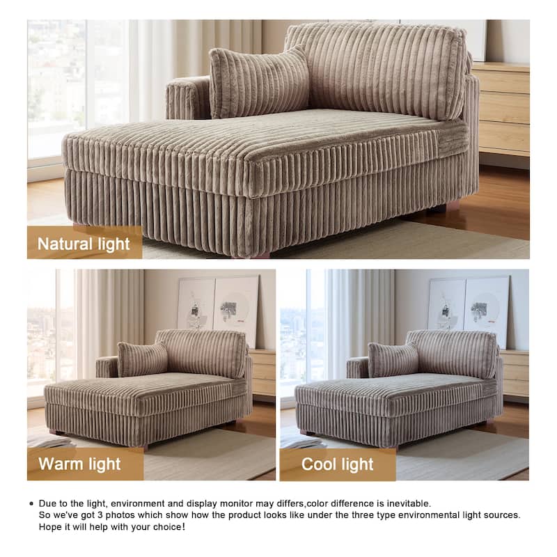 UIXE Modern Plush Corduroy Indoor Chaise Lounge Chair