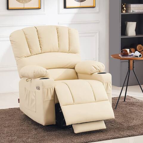 Mcombo Power Lift Recliner Chair with Massage, Heat, Extended Footrest