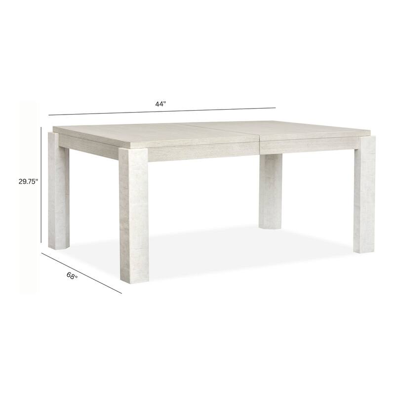 Magnussen Home Lorelei Misty Cloud Extendable Rectangular Dining Table - 44''W x 68''D x 29.75''H
