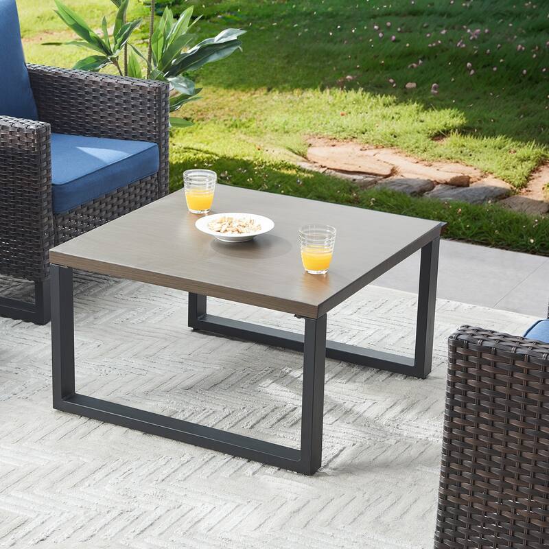 Gymojoy Modern Metal Outdoor Coffee Table/ Side Table - Side Table - Brown