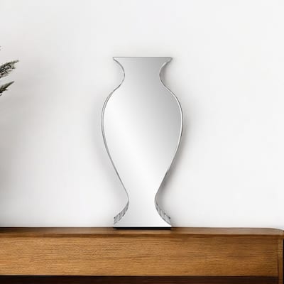 HomeRoots 28" Clear Crystal Glass Table Vase - 13" W x 6" D x 28" H