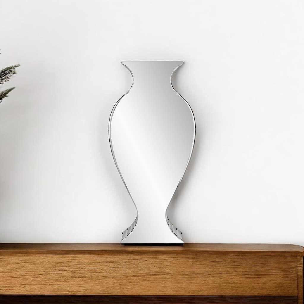 HomeRoots 28" Clear Crystal Glass Table Vase - 13" W x 6" D x 28" H