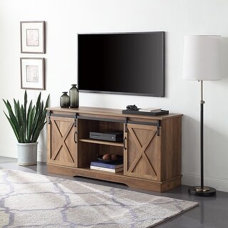 Shop BELLEZE Farmhouse Style 58 Inch TV Stand With Sliding ...