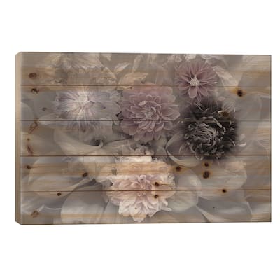 Dahlia Dream Print On Wood by Inge Schuster - Multi-Color
