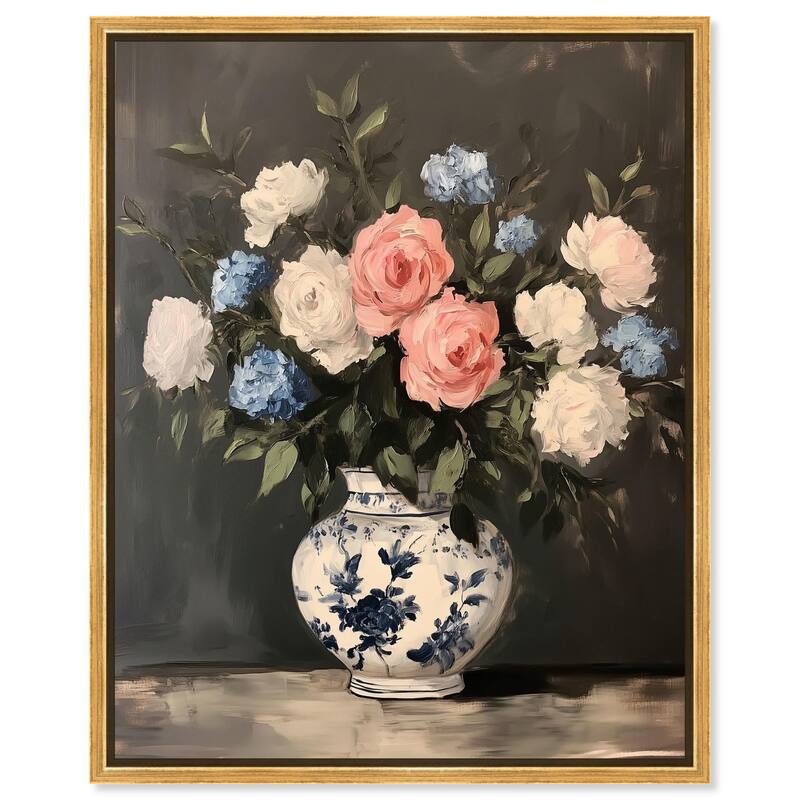 Classic Bouquet Canvas by Art Remedy - 24" x 30" - Gold