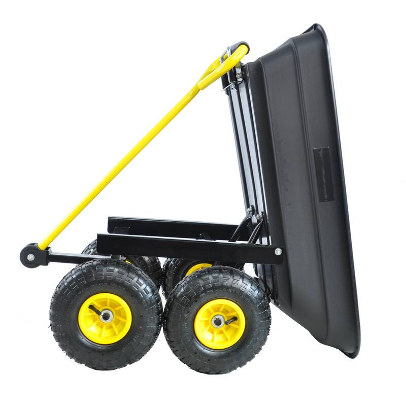 Folding car Poly Garden dump truck with steel frame 75 liter truck body