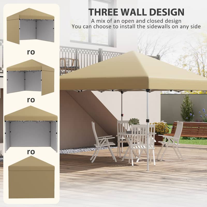 10x10ft Adjustable Height Pop-Up Canopy Tent with Sidewalls, Weight Bags, and Carry Bag for Outdoor Events