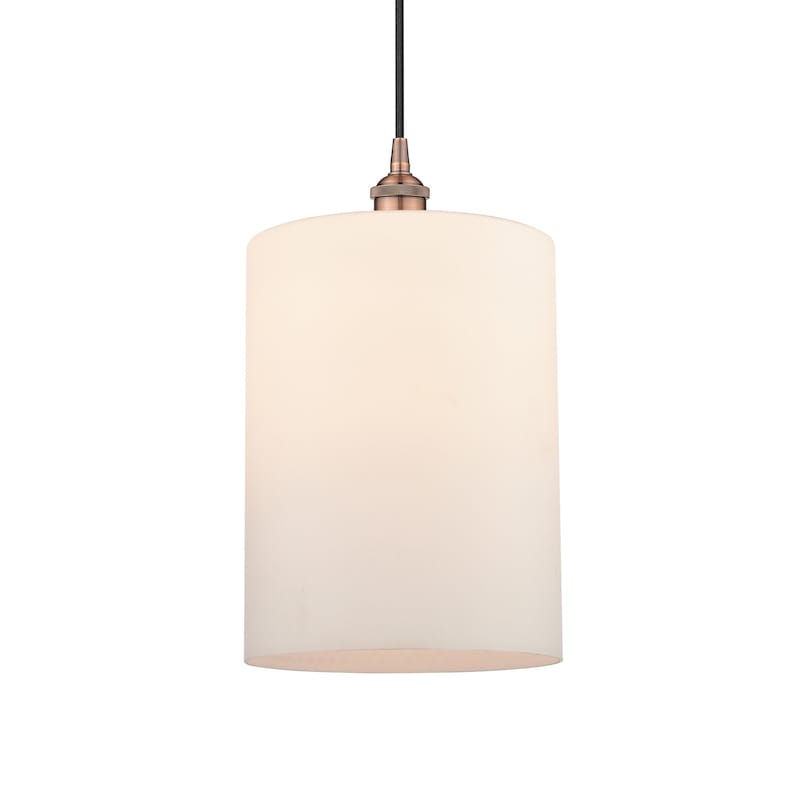 Innovations Lighting 616-1P-16-9-L Cobbleskill Pendant Cobbleskill 9" - Antique Copper / Matte White