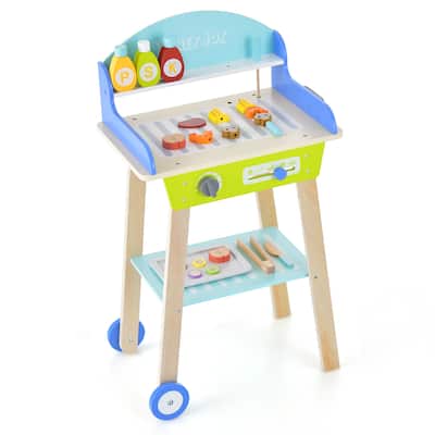 Kid's Pretend Barbecue Grill Play Set - 18.5" x 12" x 32"