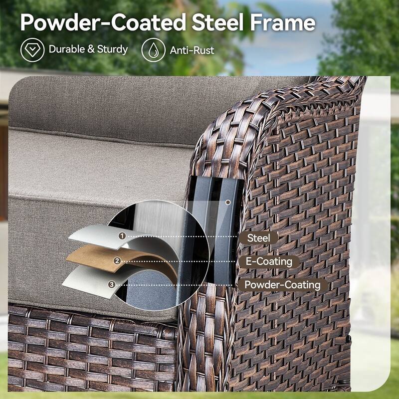 Outdoor Swivel Wicker Patio Chairs Set of 2