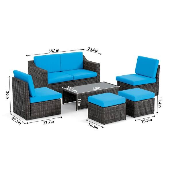 6 Piece Patio Sectional Conversation Set On Sale Bed Bath & Beyond