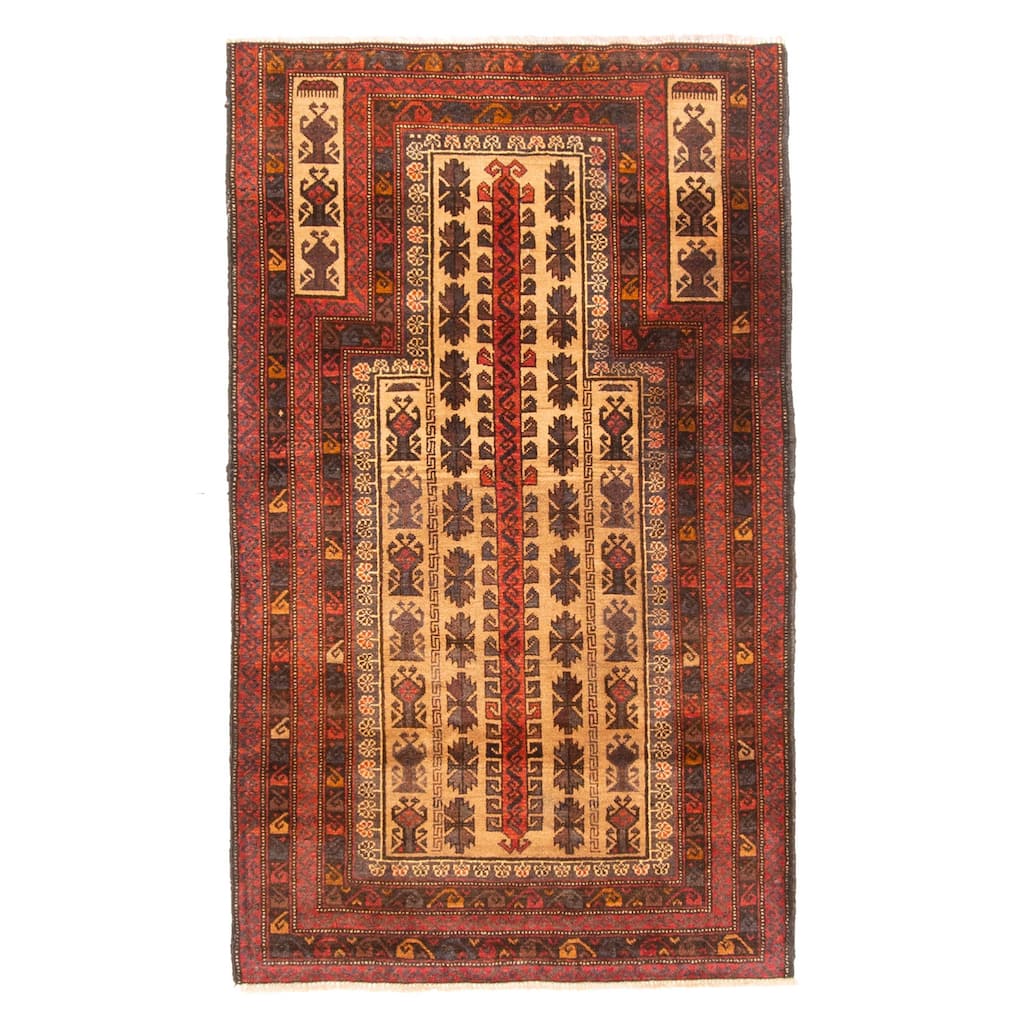 ECARPETGALLERY Hand-knotted Teimani Brown Wool Rug - 2'10 x 4'10